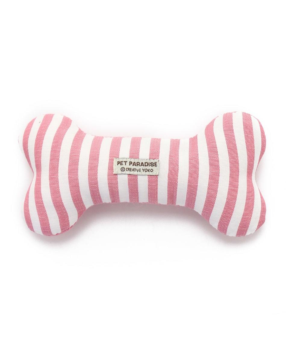 【PET PARADISE】 寵物玩具-骨頭 條紋粉白