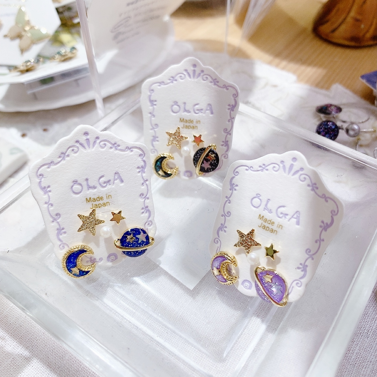 [Osewaya]銀河星球耳環Set（耳針/耳夾）