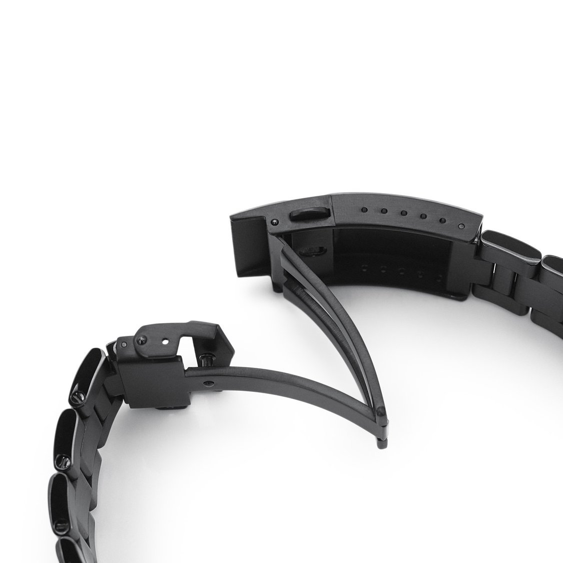 萬年鐘錶 - 太空人錶帶 SEIKO  專用錶帶  20mm 各大品牌皆可使用 全黑實心不鏽鋼錶帶  SS202003BLC023