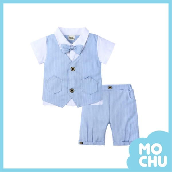 直條紋假兩件套裝(五色)