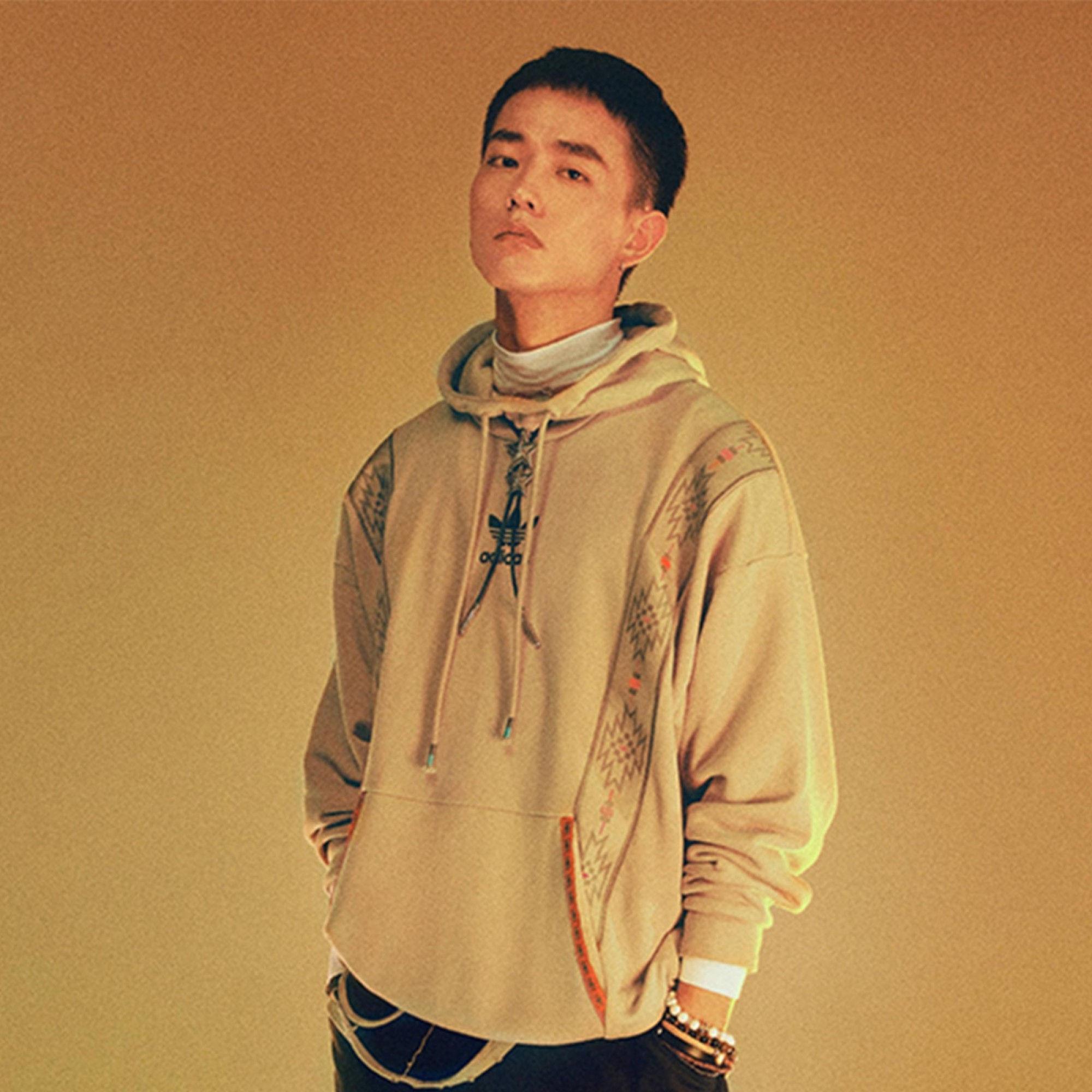 【 adidas FP HOODIE "STREET_FOLK" 民族風 - 奶茶 】