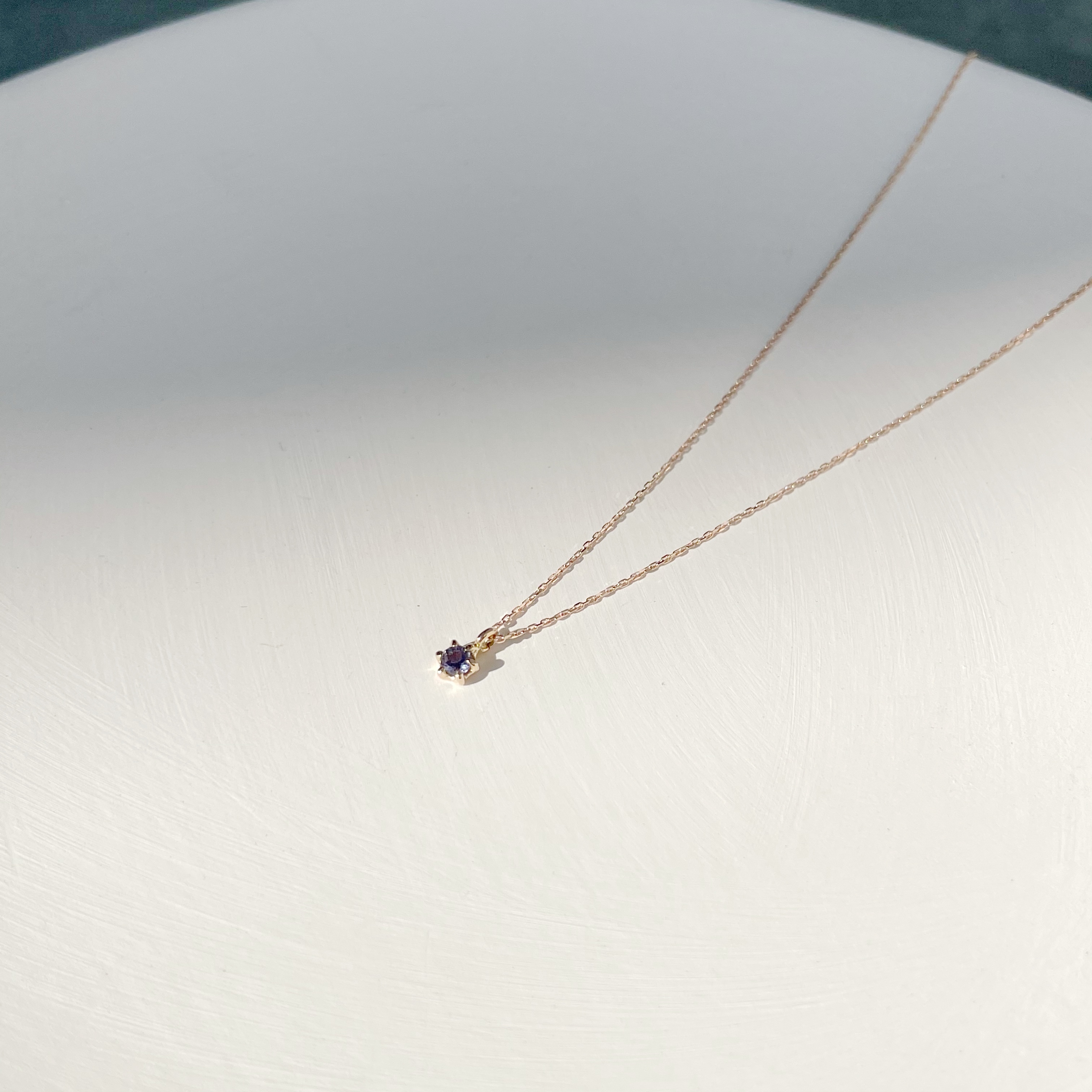 14K mini六爪堇青項鍊