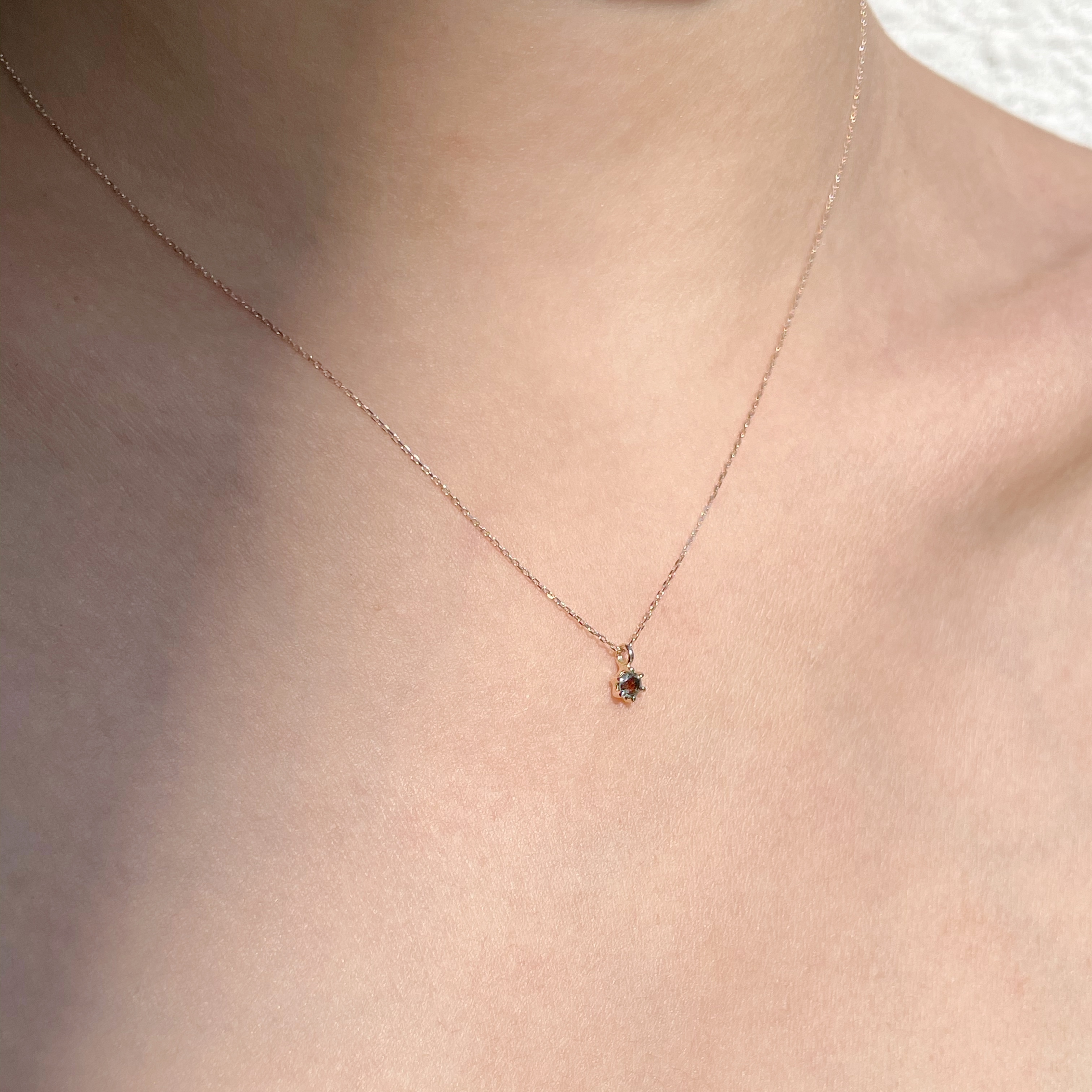 14K mini六爪棕月光項鍊