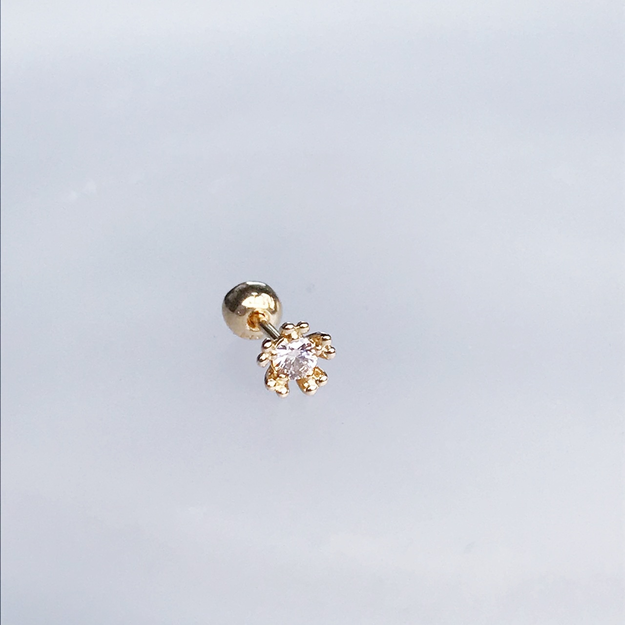 14K顯大扶桑三分真鑽轉珠耳環