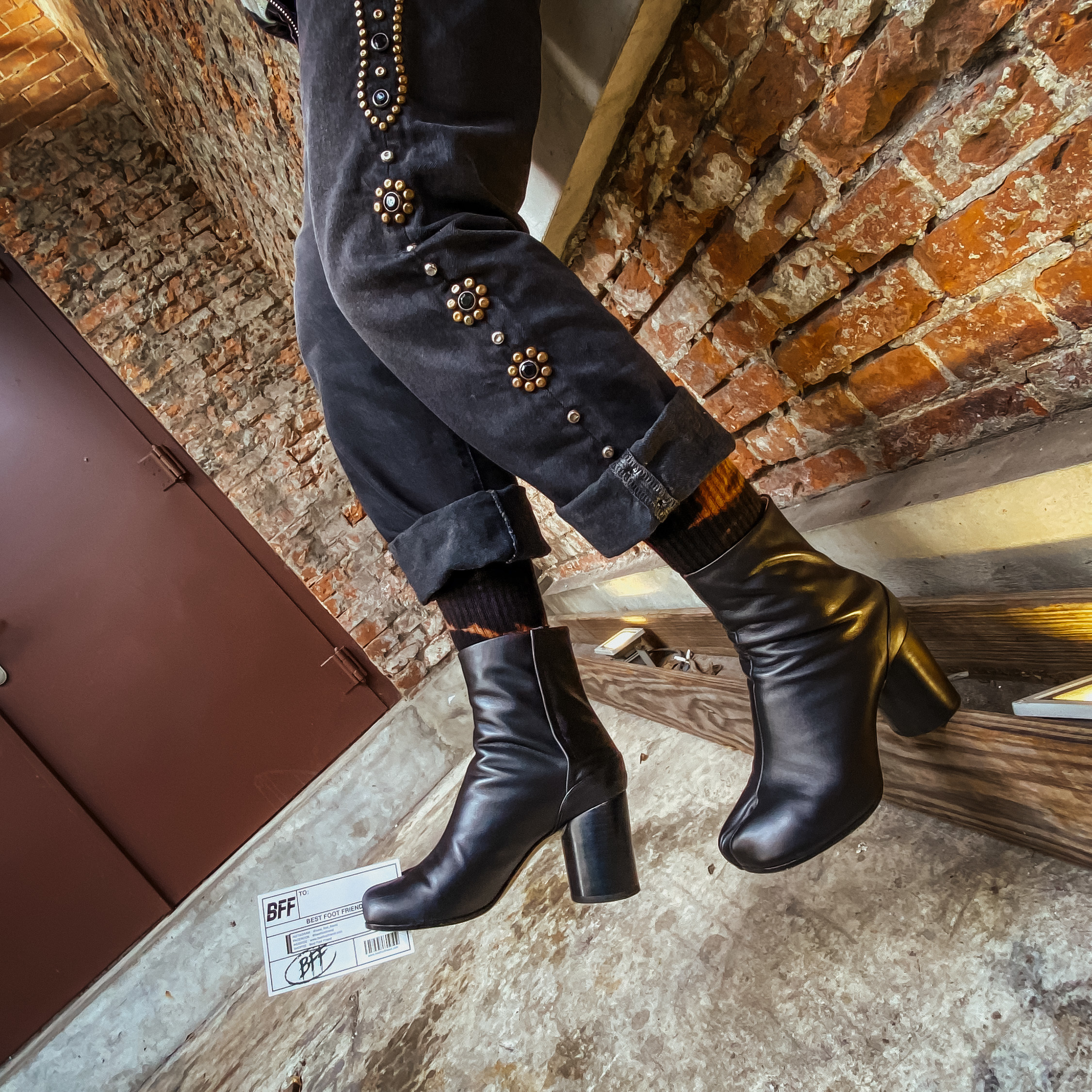 暈染長襪 _ 深咖啡_BF190032