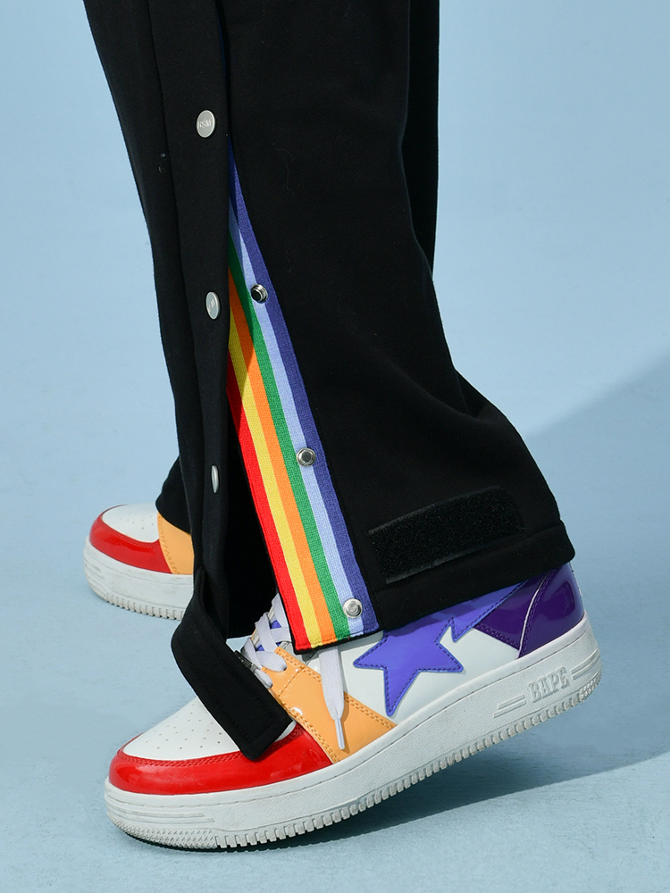 I DON’T SMOKE  彩虹 條紋 圖像 排釦褲 DONSMOKE Don’t Smoke