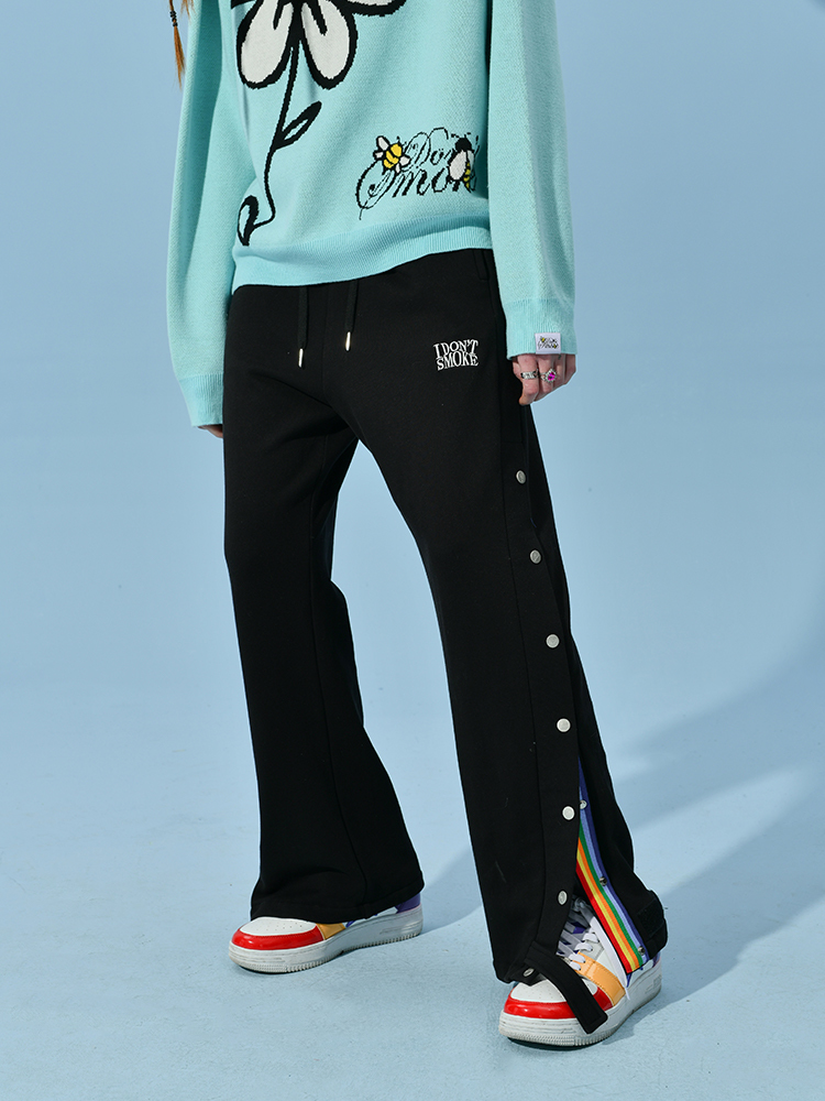 I DON’T SMOKE  彩虹 條紋 圖像 排釦褲 DONSMOKE Don’t Smoke