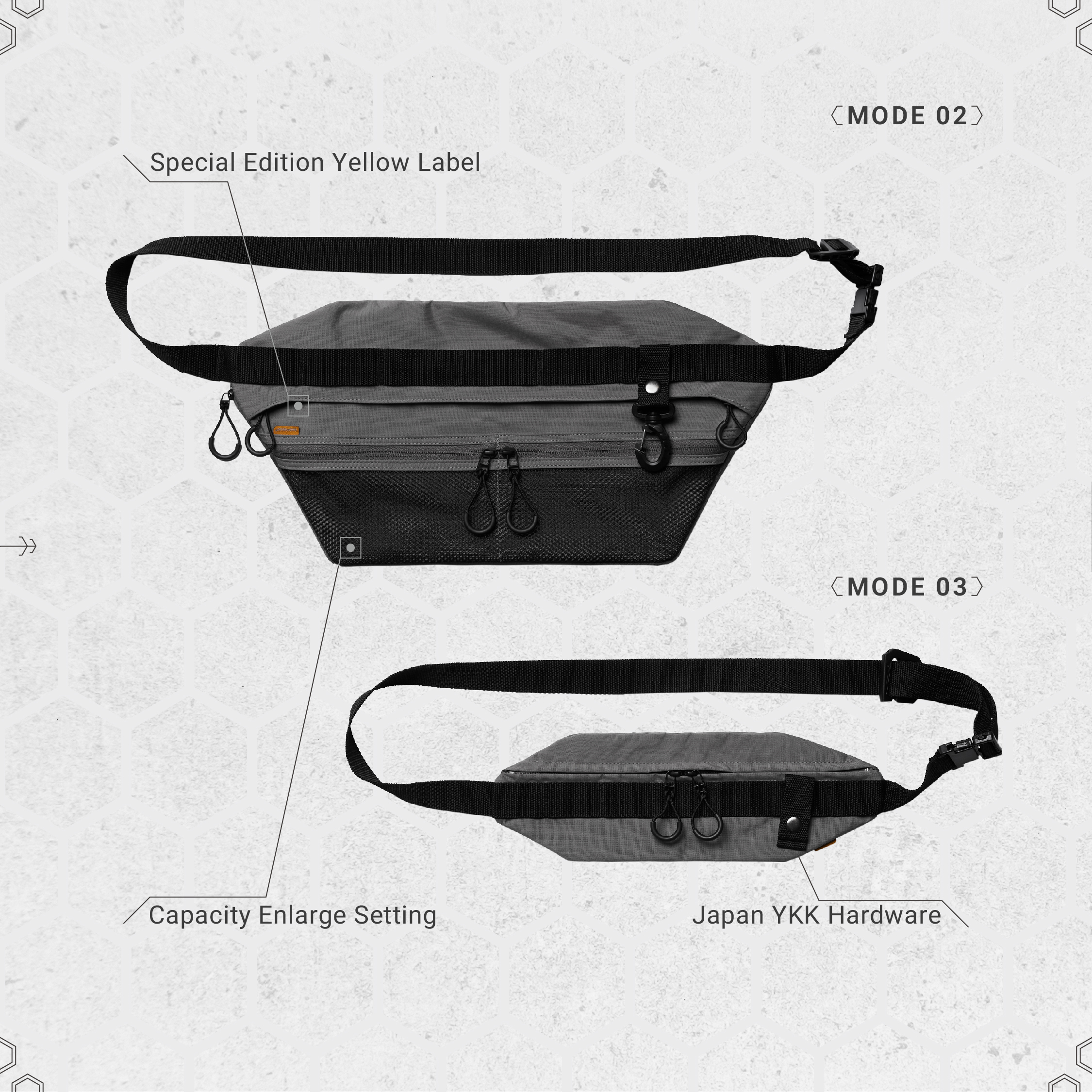 GOOPiMADE for 432Hz EVIH-04 Crazy useful Double BAG - GREY