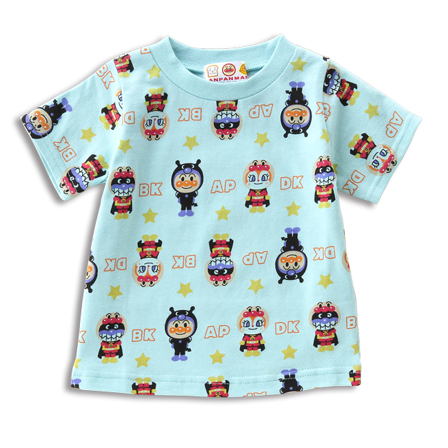 【UV加工】三角色人偶T恤-淺藍(80cm)