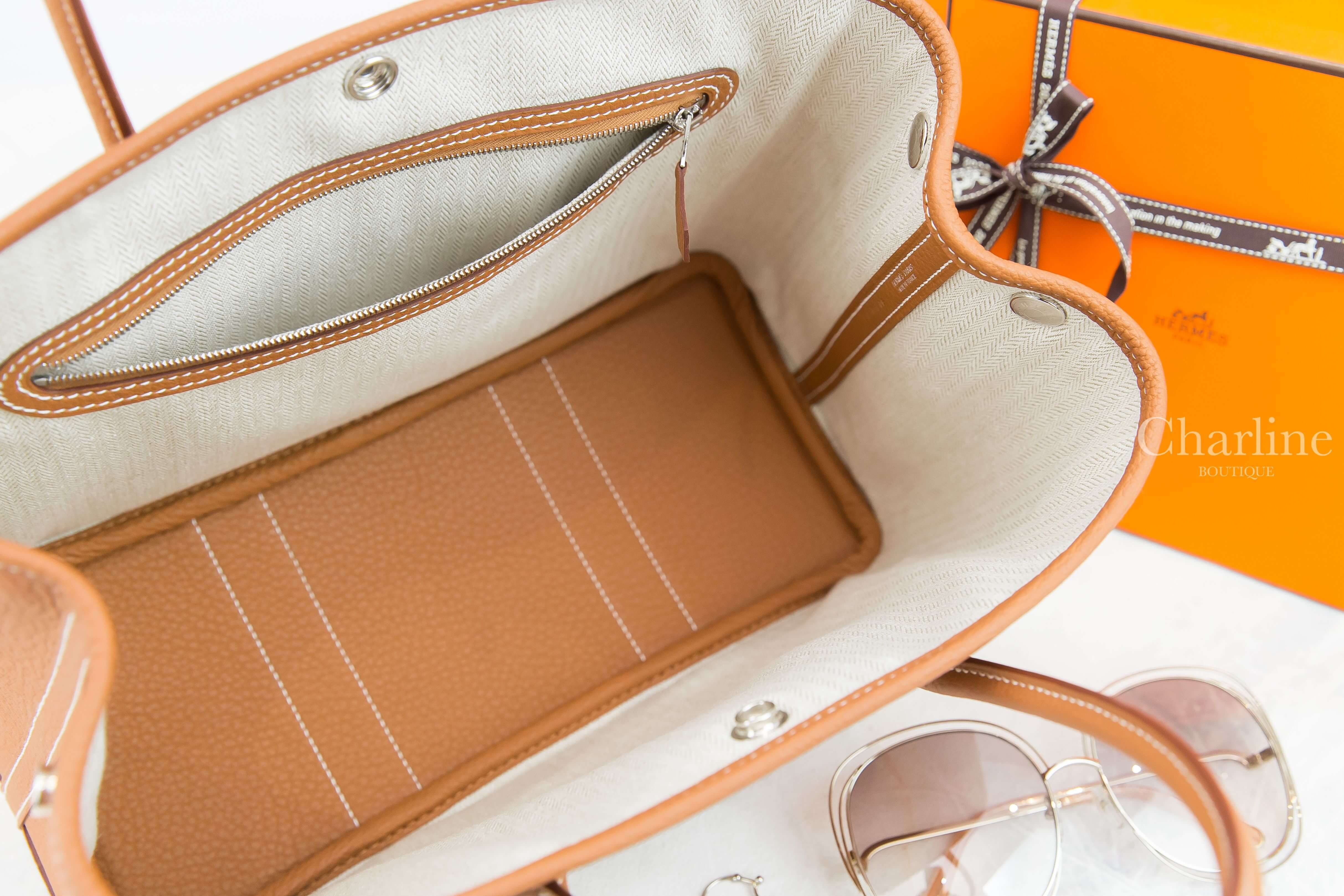 Hermes Garden Party 30cm 37 Gold Veau Negonda Y刻焦糖色肩背包-Charline Boutique 精品代購