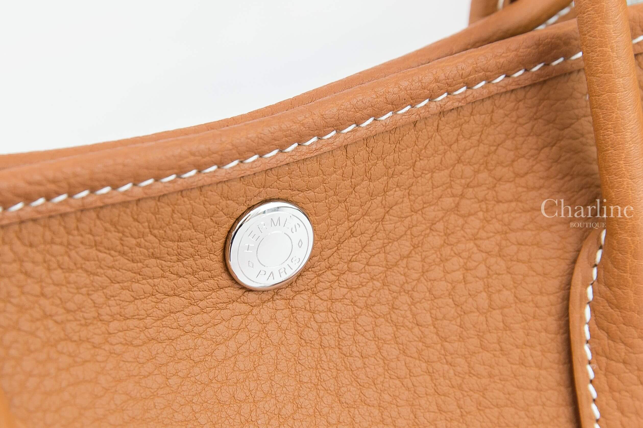 Hermès Garden Party 30cm 37 Gold Veau Negonda 焦糖色手提包