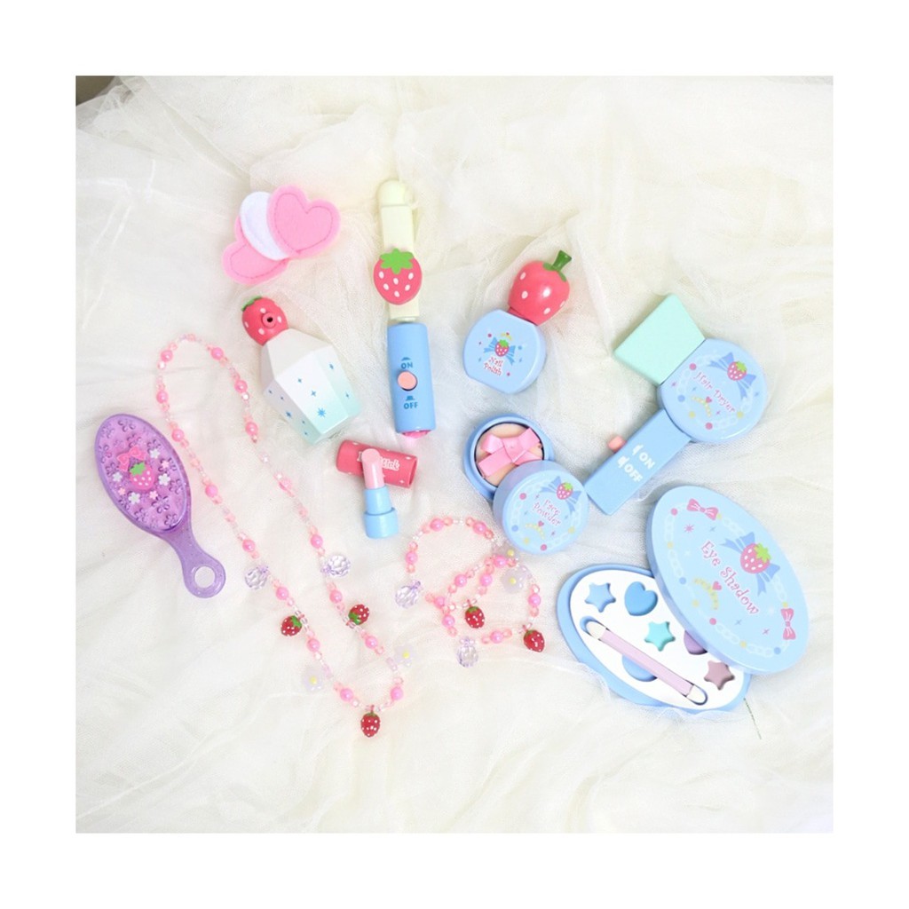 Mother Garden木製家家酒玩具第一品牌 化妝組 藍 眼影盤、粉底