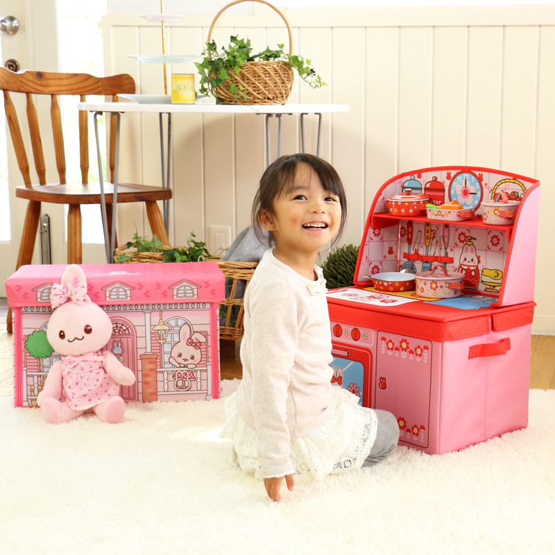 Usamomo 萌兔桃桃 家家酒玩具 小花摺疊廚房