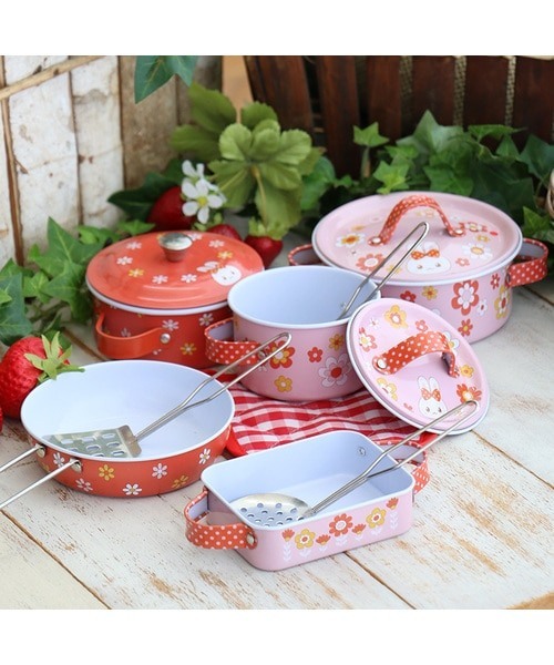 Usamomo 萌兔桃桃 家家酒玩具 小花廚具組