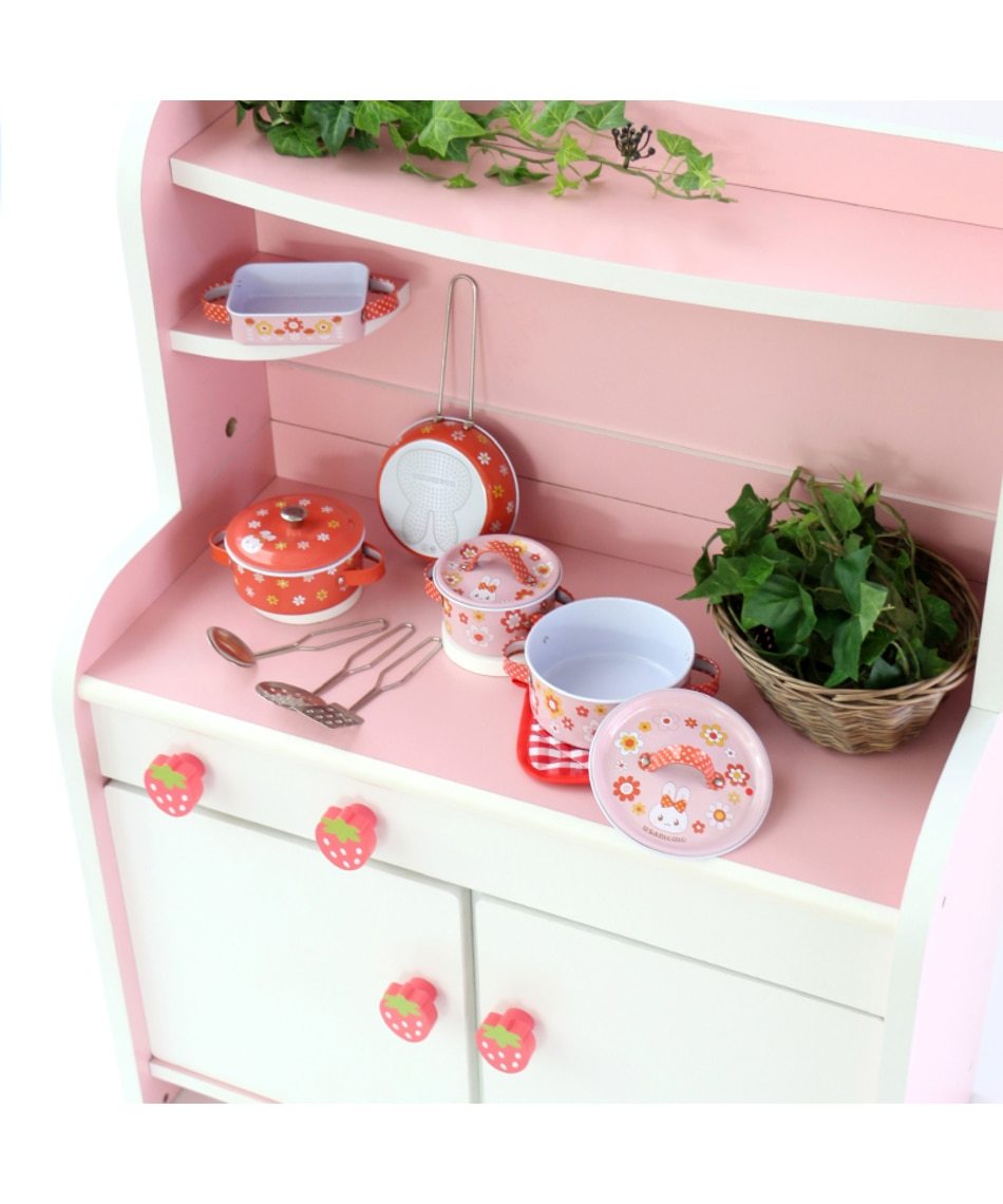 Usamomo 萌兔桃桃 家家酒玩具 小花廚具組