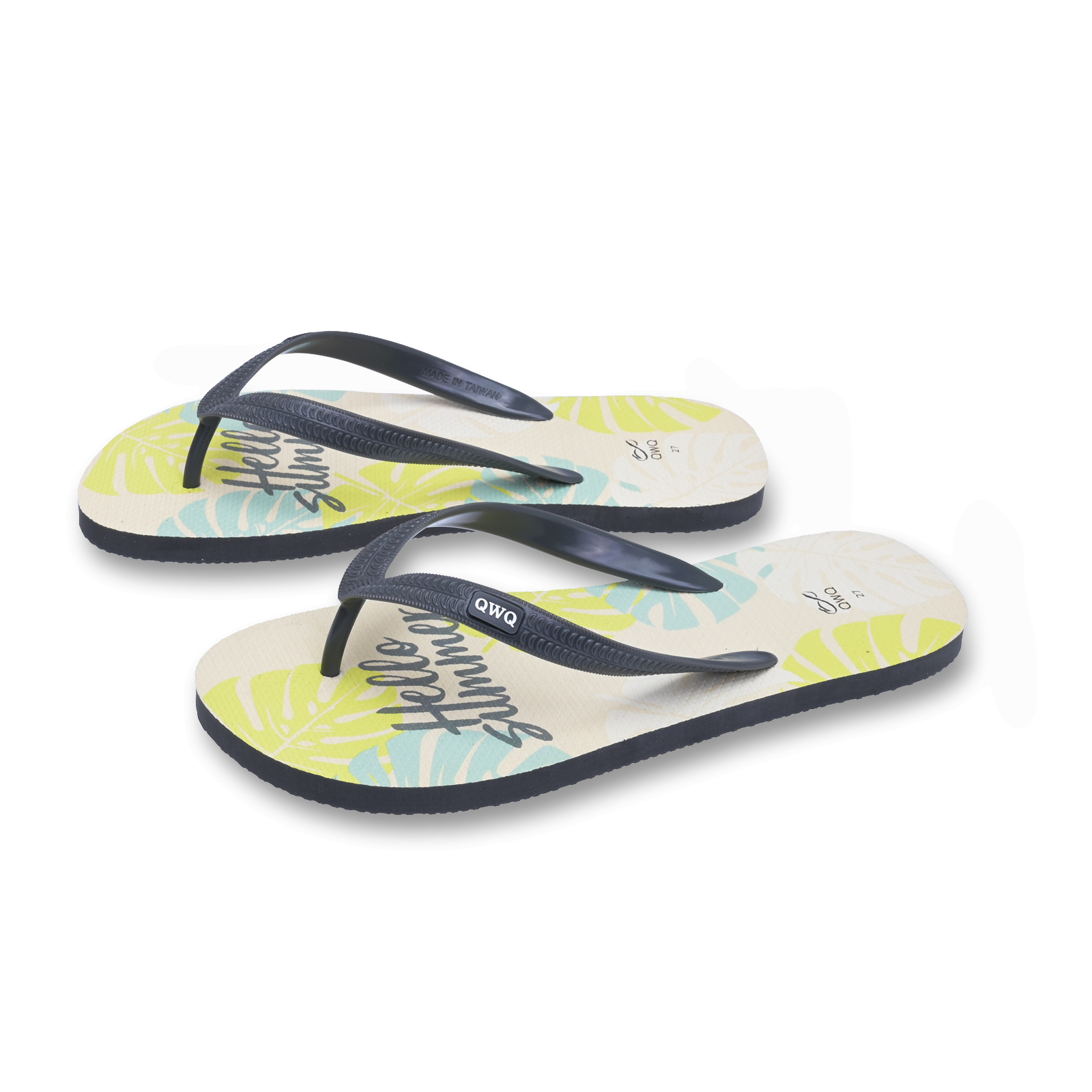 summer 淺灰色  插圖男款夾腳拖鞋 沙灘意象款 Joyful 就苡系列