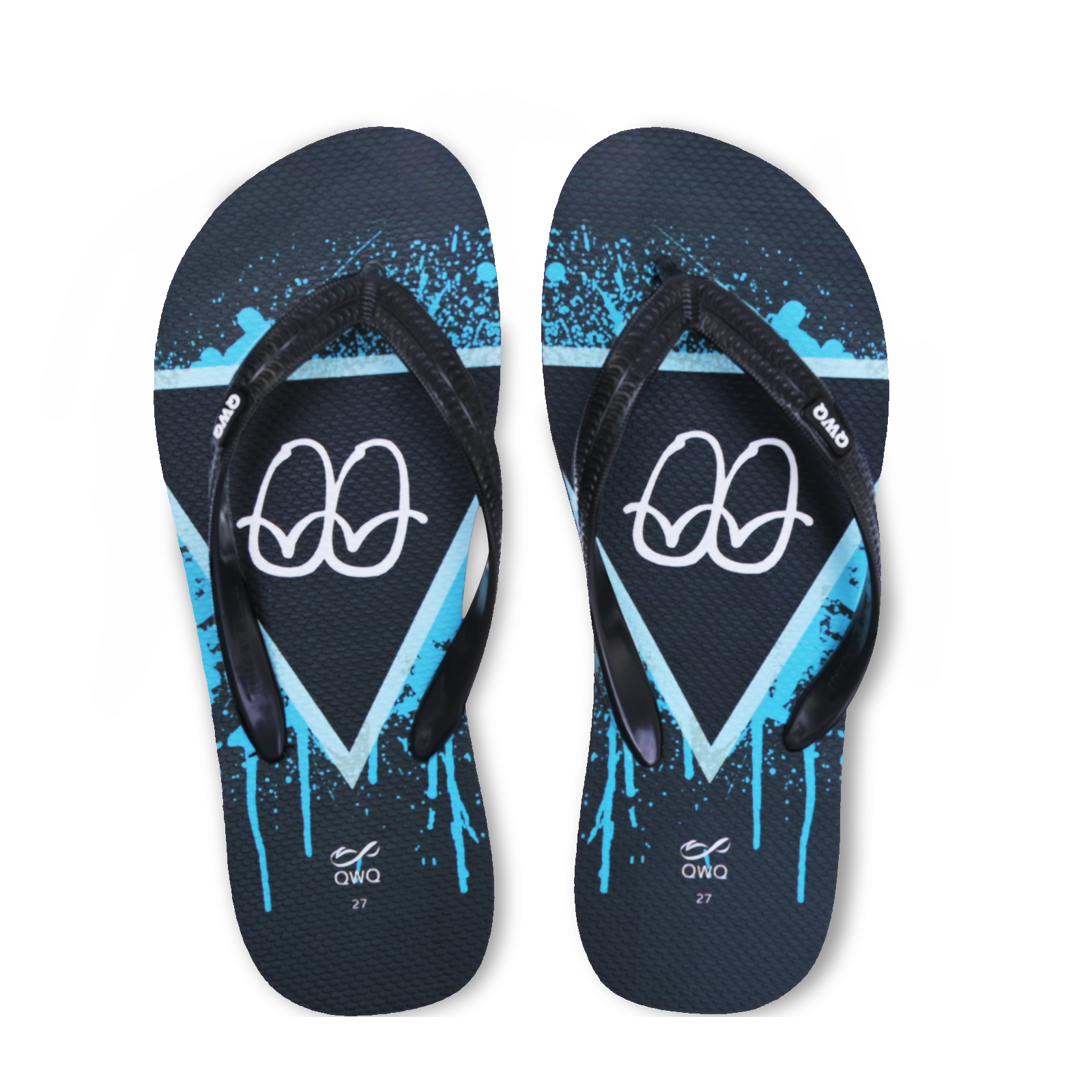 經典塗鴉 黑色 插圖男款夾腳拖鞋 Joyful 就苡系列