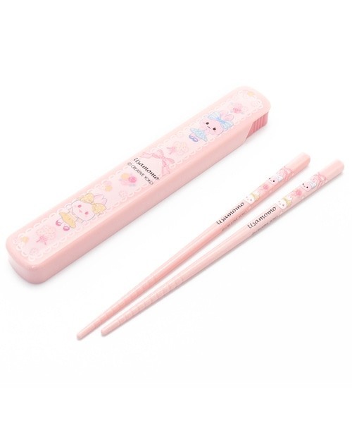 Usamomo 萌兔桃桃 餐具【花漾便當組系列】筷子附盒、 筷子湯匙叉子附盒、 筷子湯匙附盒