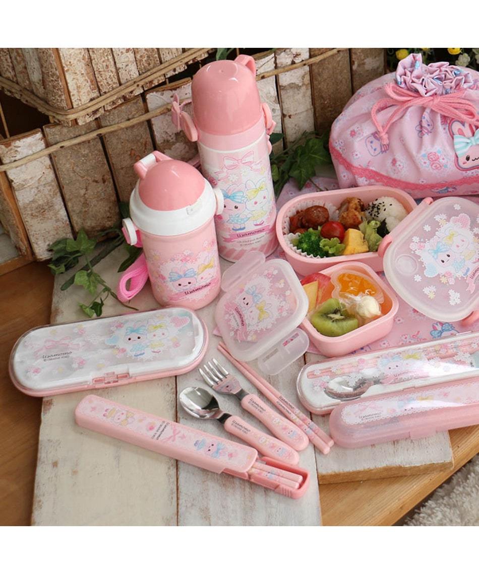 Usamomo 萌兔桃桃 餐具【花漾便當組系列】筷子附盒、 筷子湯匙叉子附盒、 筷子湯匙附盒