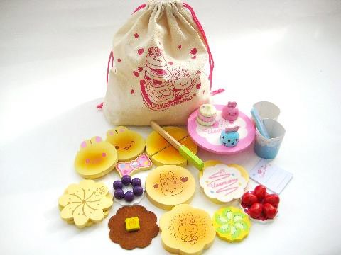 Usamomo 萌兔桃桃 木製家家酒玩具 下午茶-甜點組
