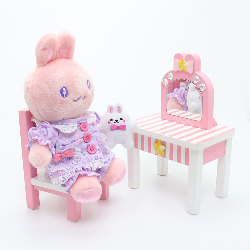 Usamomo 萌兔桃桃 木製家家酒玩具 化妝台-閃亮星星