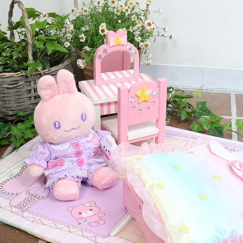 Usamomo 萌兔桃桃 木製家家酒玩具 化妝台-閃亮星星