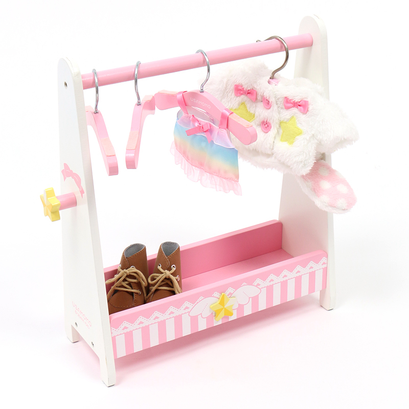 Usamomo 萌兔桃桃 木製家家酒玩具 掛衣架-閃亮星星