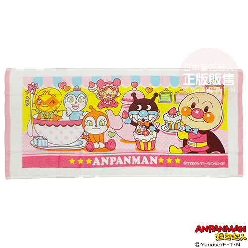 麵包超人洗臉毛巾(粉)