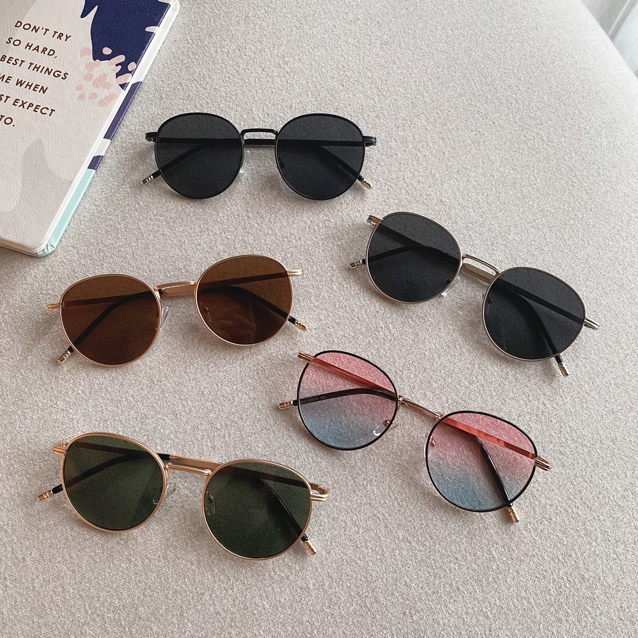 S0121915金屬圓框墨鏡/五色