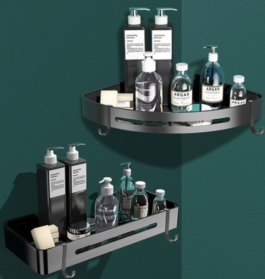 北歐風浴室專用免釘置物架