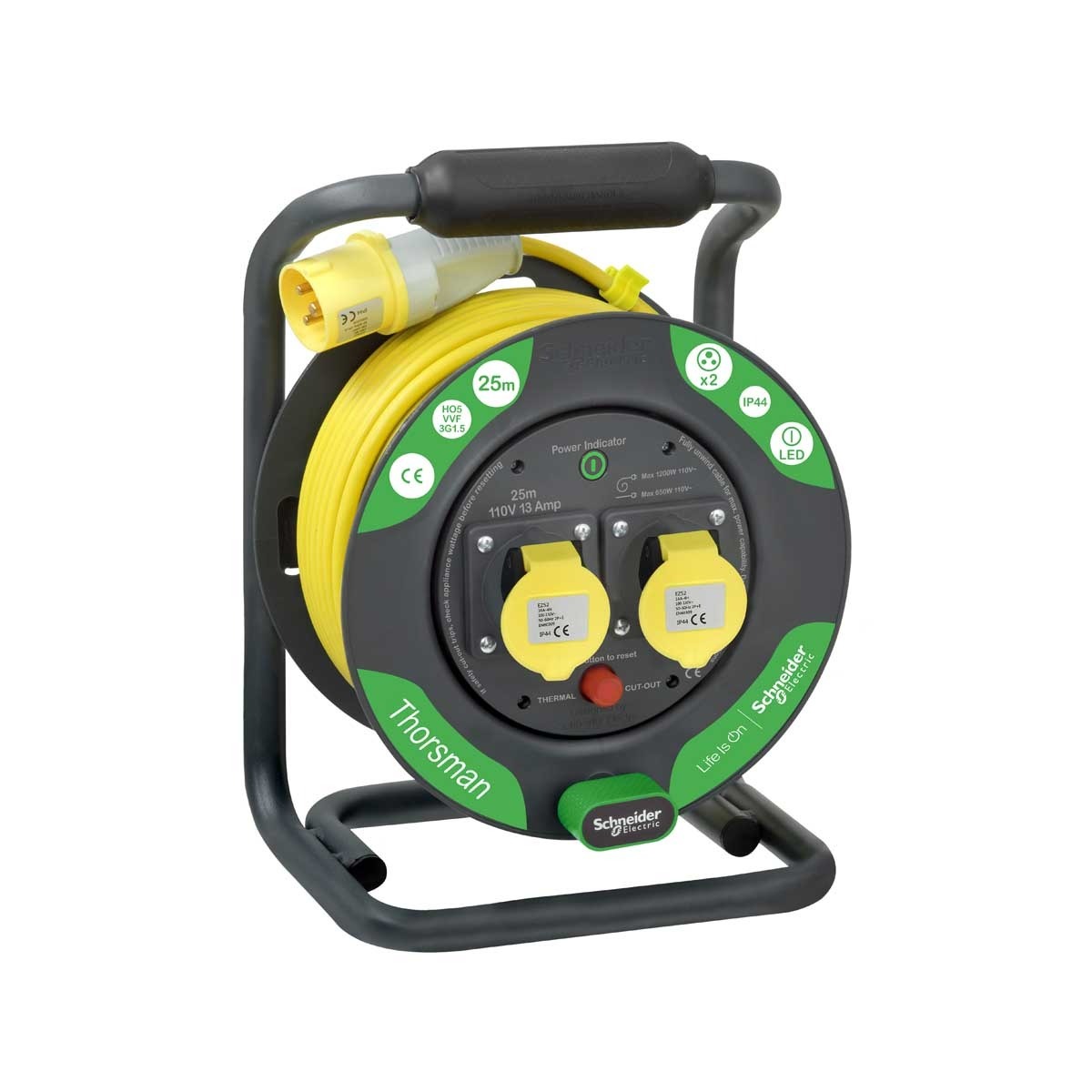 Schneider 施耐德 IMT33144 線轆 2 x 13A IP44, 110V, 25M