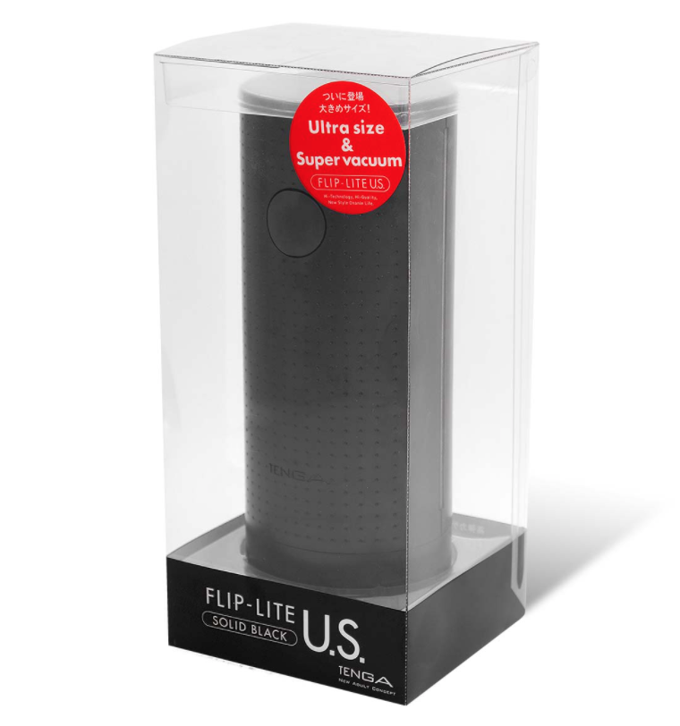 TENGA FLIP LITE U.S. 輕盈真空翻合式自慰器飛機杯加大版 - 堅穩沉黑SOLID BLACK