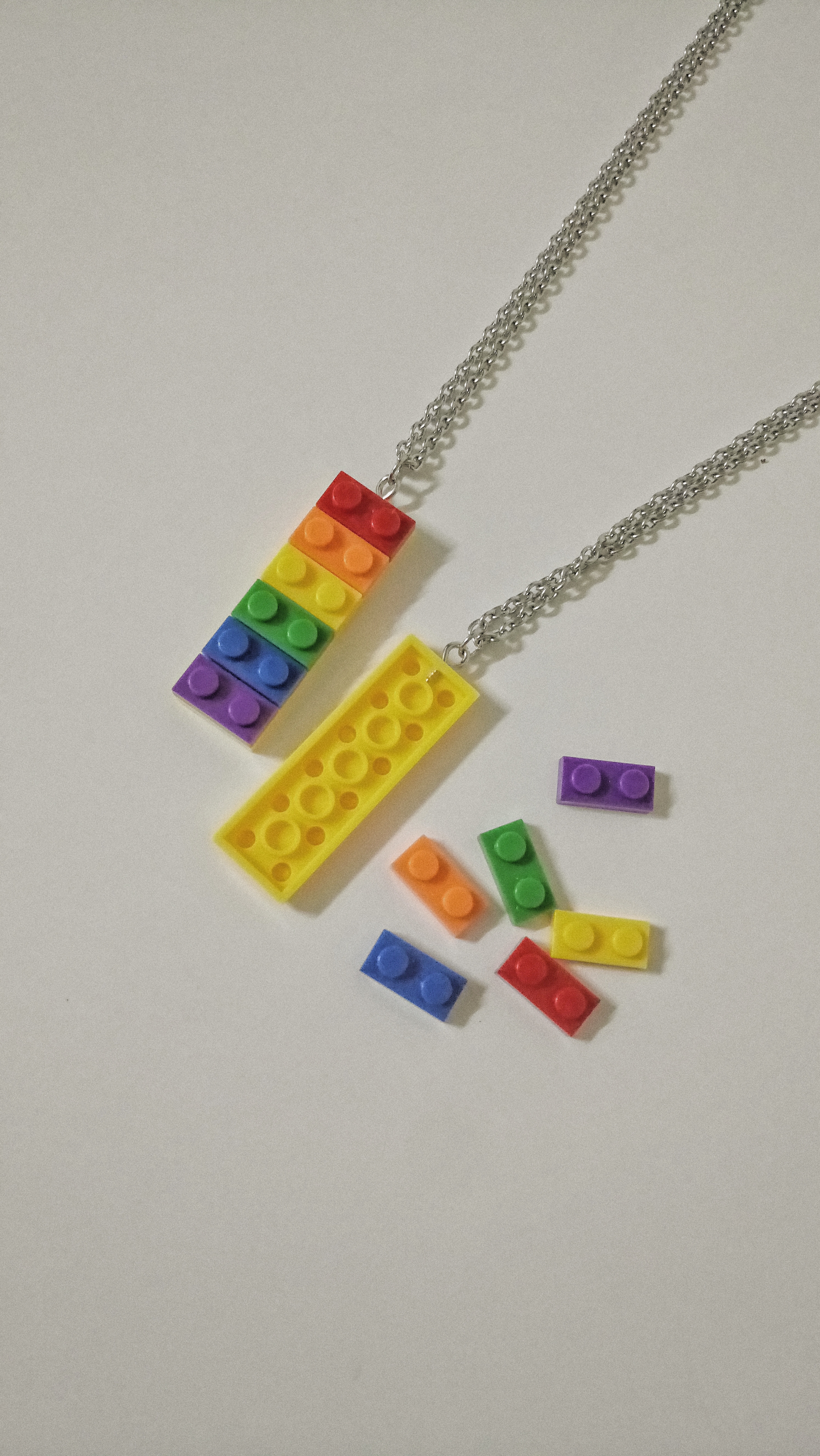#現貨 (ACCN512) 鋼項鍊 彩色積木