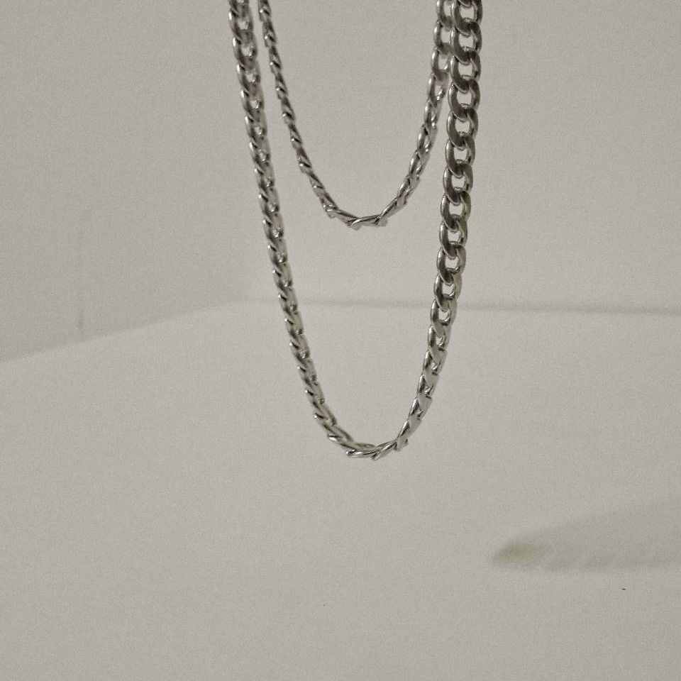 #現貨 (ACCN528) 鋼項鍊 扁鍊條古巴項鍊