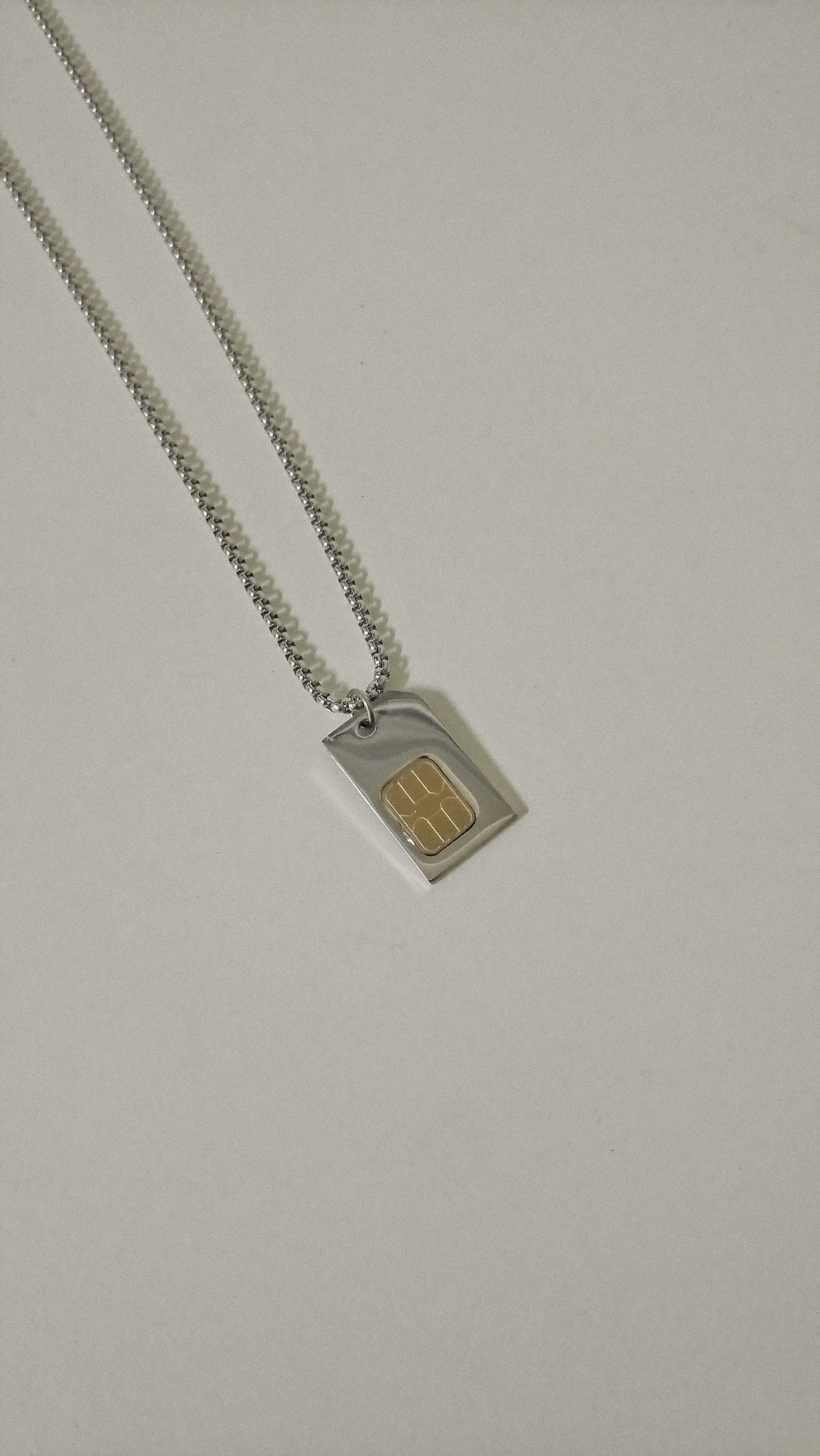 #現貨 (ACCN543) 鋼項鍊 電話SIM卡吊墜