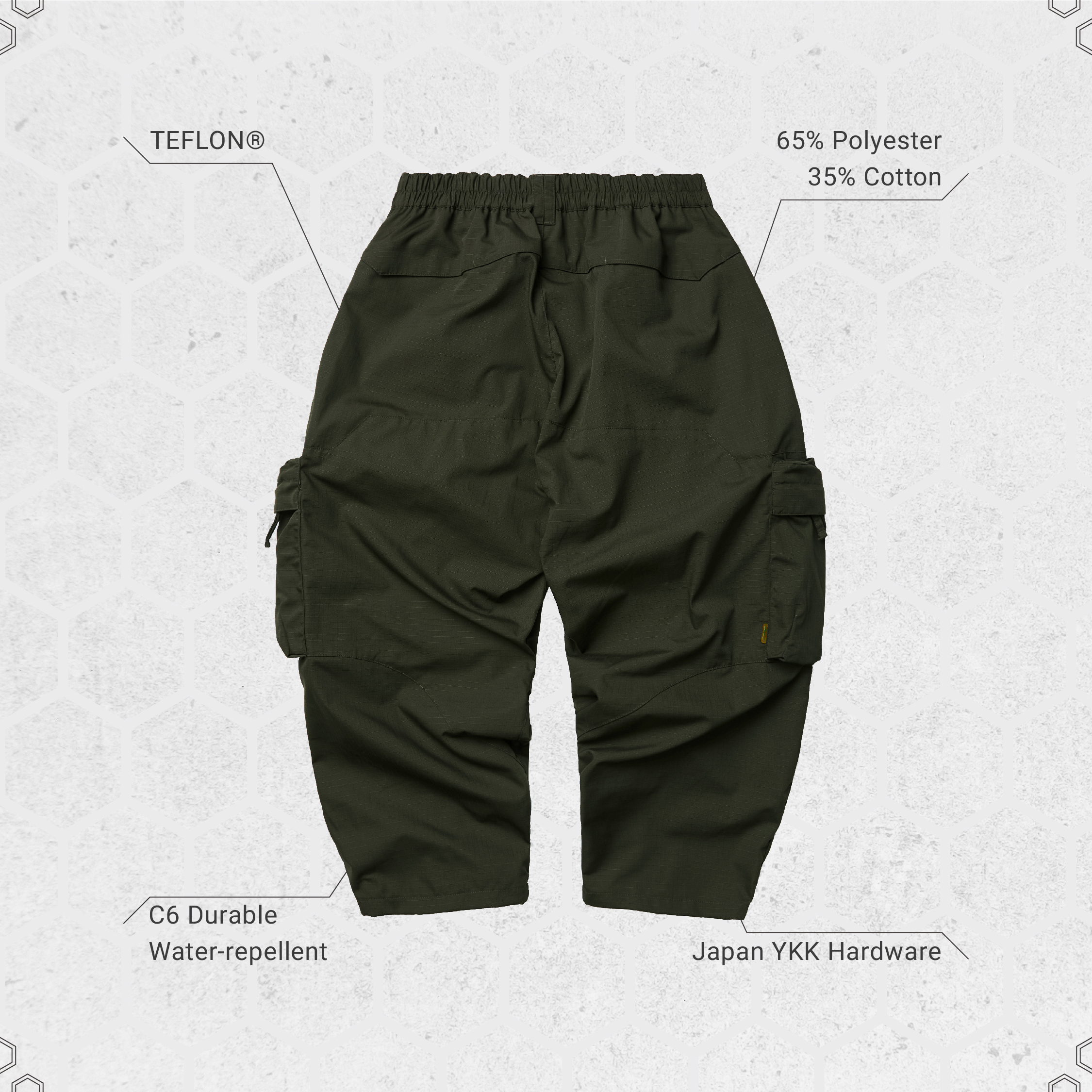 EVIH-03” Rough Ripstop Cargo Pants - Olive
