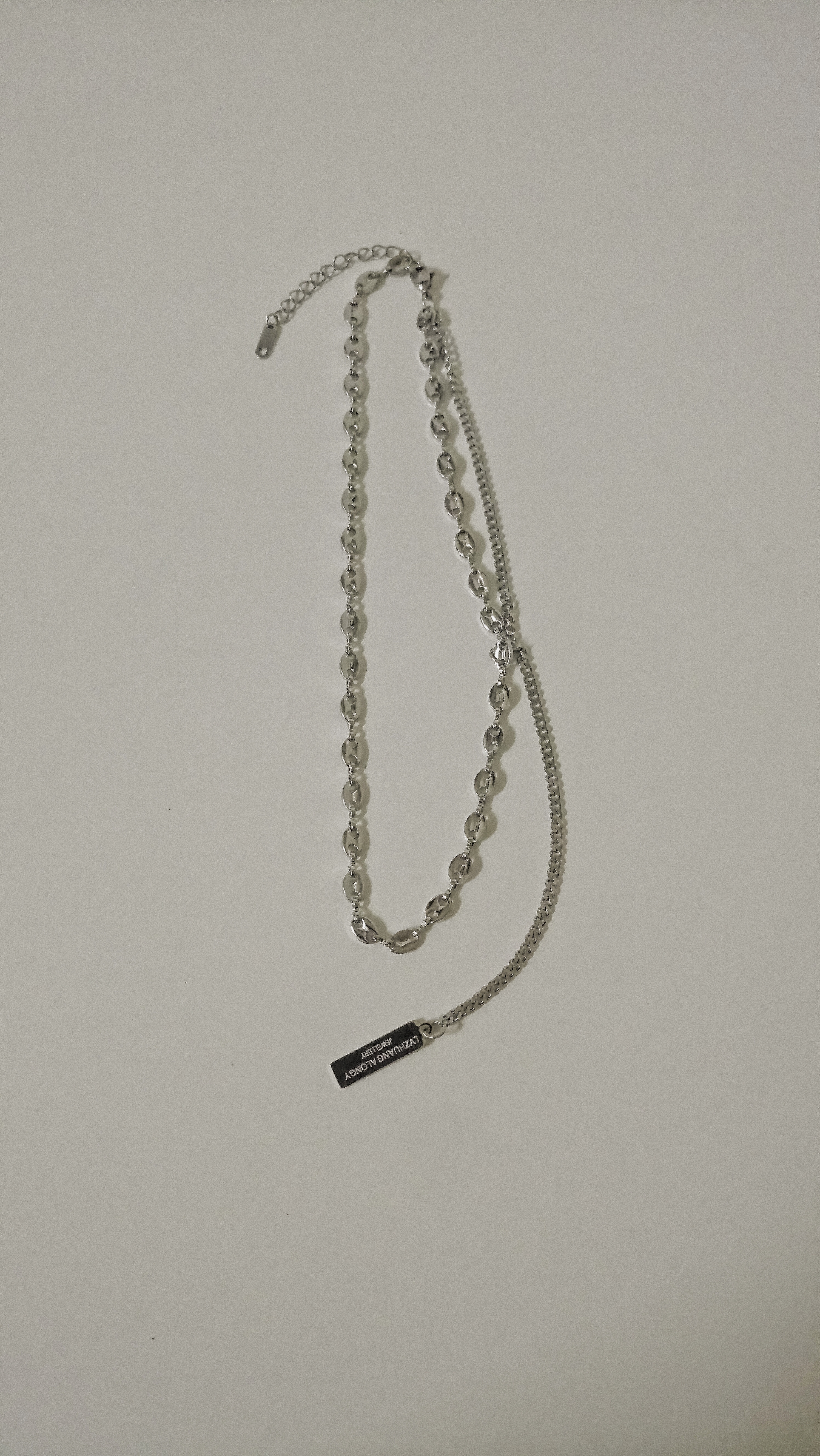 #現貨 (ACCN535) 鋼項鍊 長方吊墜豬鼻鍊