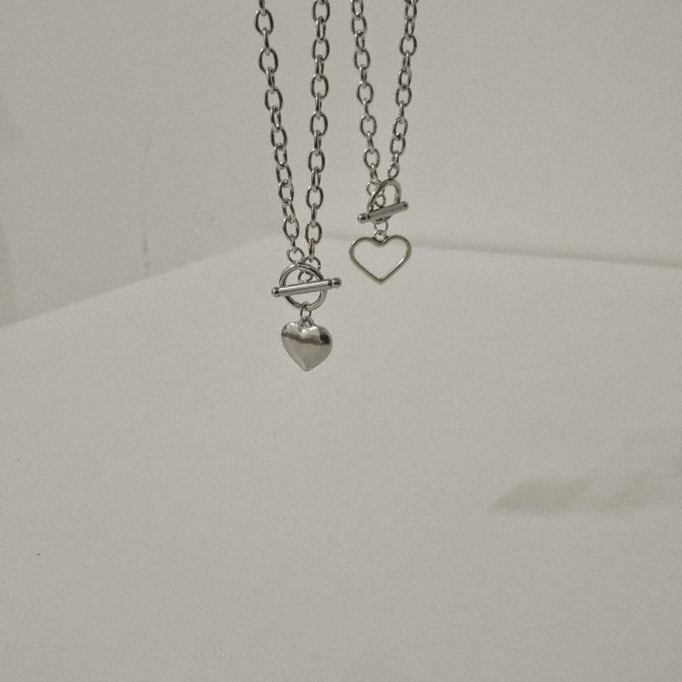 #現貨 (ACCN536) 鋼項鍊 愛心粗鍊OT扣