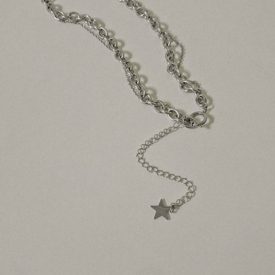 #現貨 (ACCN542) 鋼項鍊 粗鍊星星吊墜