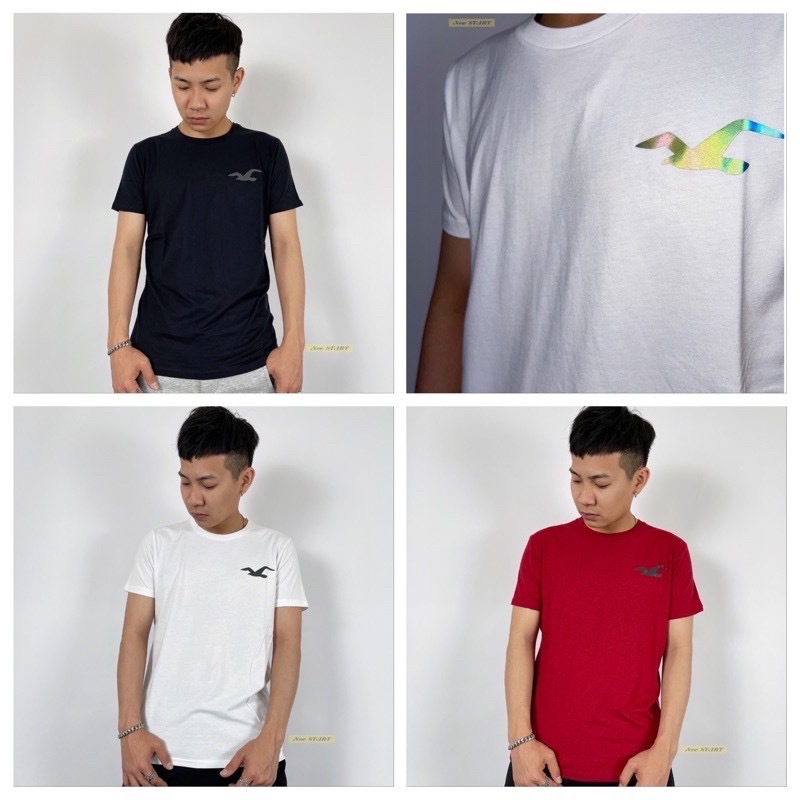 Hollister 海鷗 側邊反光Logo 短袖T恤 短T