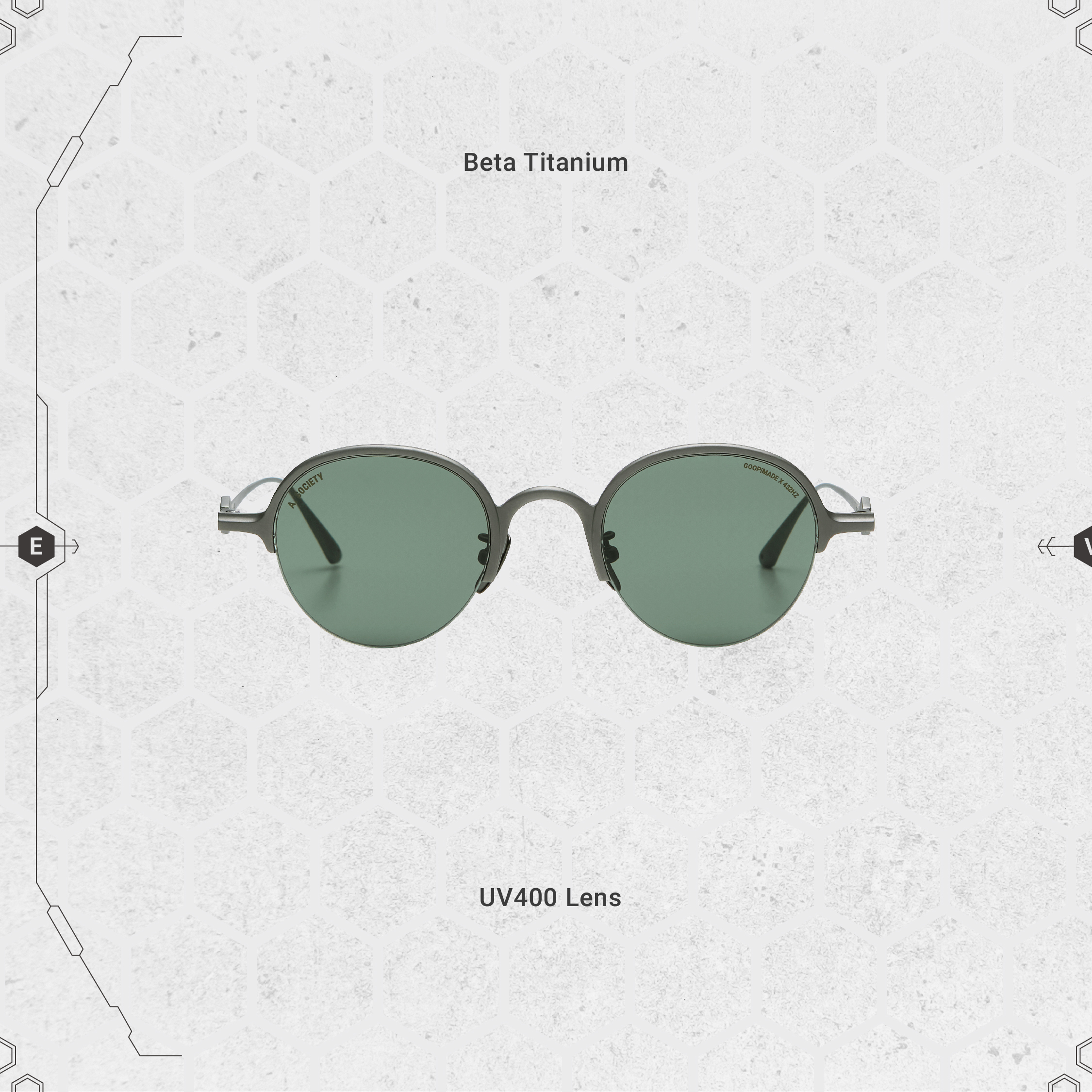 GOOPiMADE for 432HZ EVIH-05 AG4 Beta Titanium Glasses - GREY