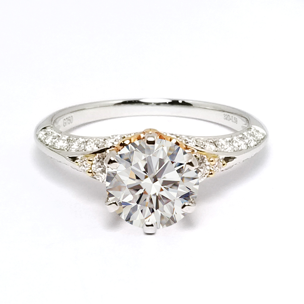 18K白金/玫瑰金天然鑽石戒指托