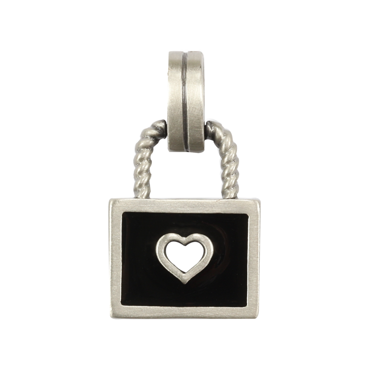 Bico吊墜，女士吊墜 愛心鎖頭；保護珍貴的愛 不含鍊子（1717黑色）