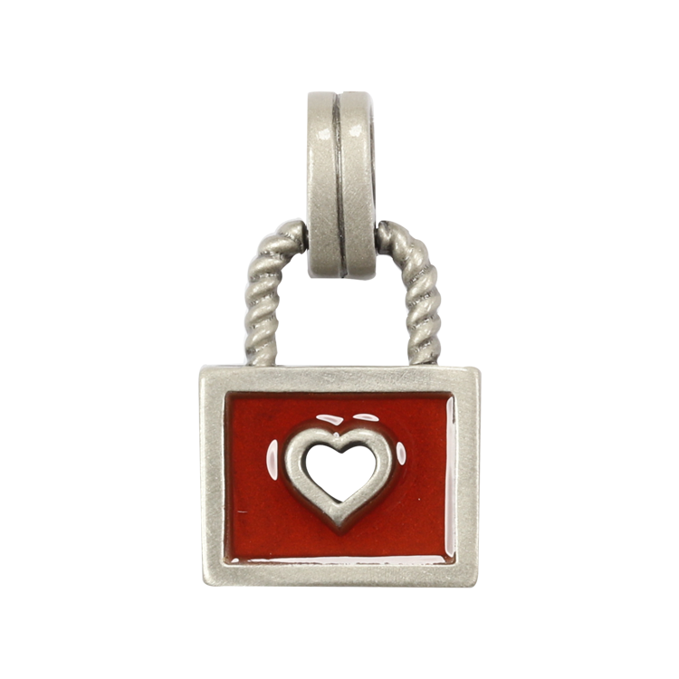 Bico吊墜，女士吊墜 愛心鎖頭；保護珍貴的愛 不含鍊子（1717紅色）