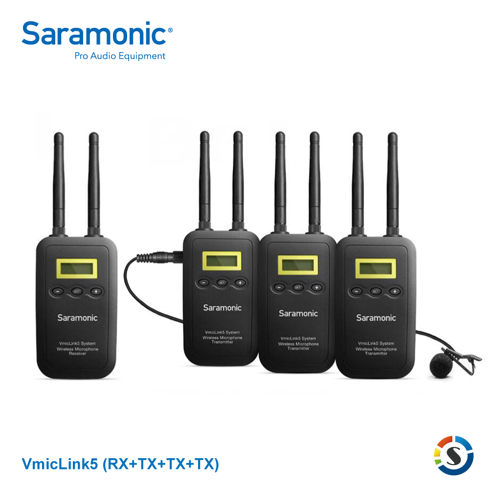 Saramonic楓笛 VmicLink5 (RX+TX+TX+TX) 一對三無線麥克風套組
