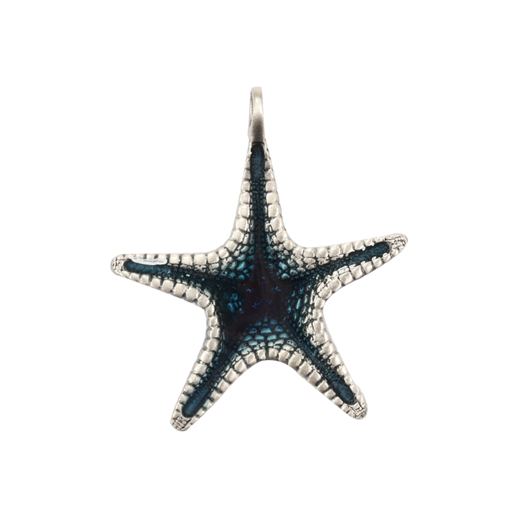 Bico吊墜，男士吊墜 深海海星；海洋中的星芒 不含鍊子（1718藍色）
