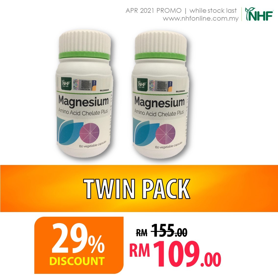 Magnesium Amino Acid Chelate Plus (485mg x 60caps）