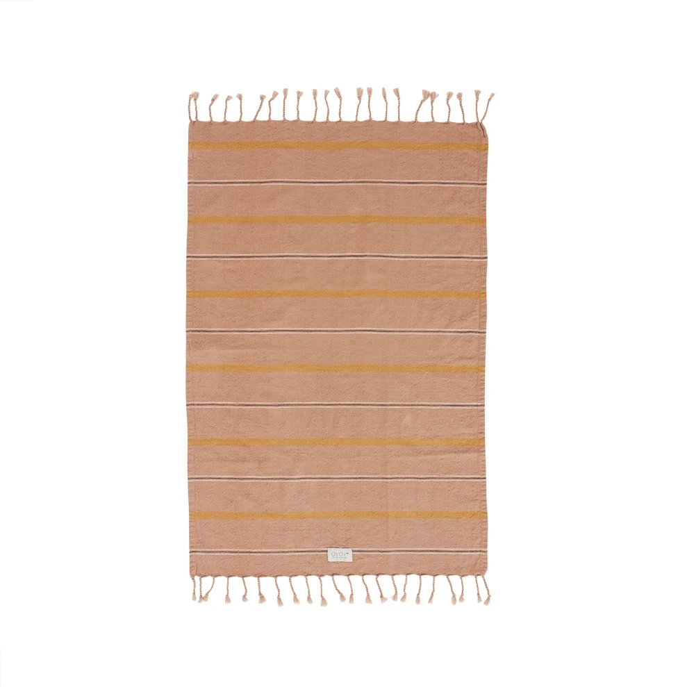 OYOY Kyoto和風格紋有機棉毛巾 / 暗粉褐