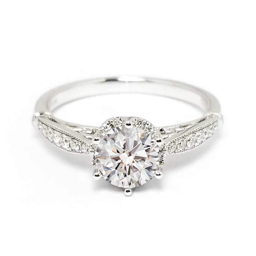 18K白金天然鑽石戒指托 (RS22HA1410B)