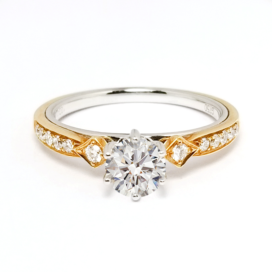 18K白金/黃金天然鑽石戒指托 (RS22HA1277C)